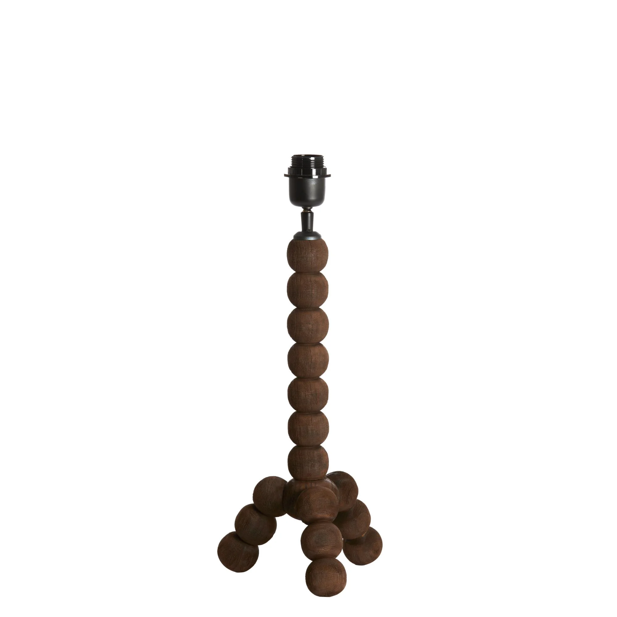 Lámpara de mesa marrón oscuro con bolas de madera Light & Living Veglio