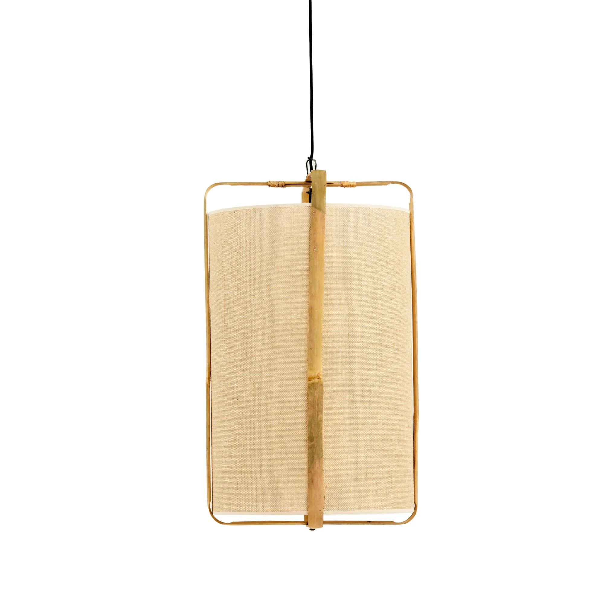 Lámpara colgante beige con marco de bambú Light & Living Sendai