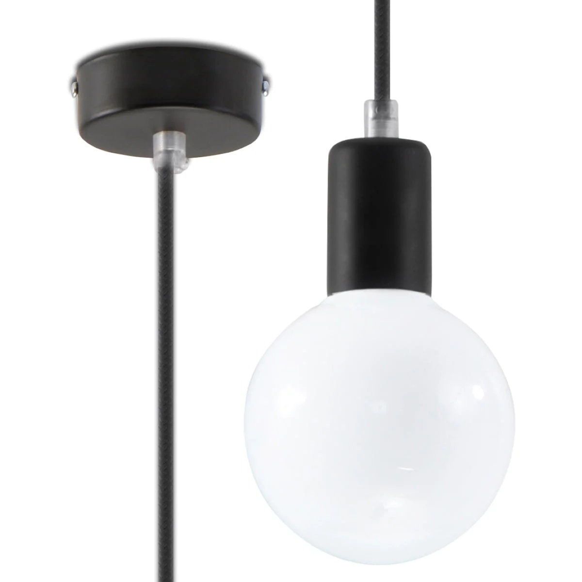 Lámpara de techo Edison negra