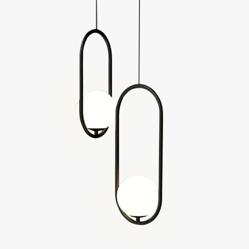 Valentina Minimalista Esférico Metal/Acrílico Lámpara Colgante Negra/Dorada