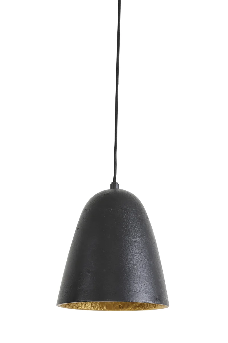 Lámpara colgante retro ovalada negra con dorado Light & Living Sumeri