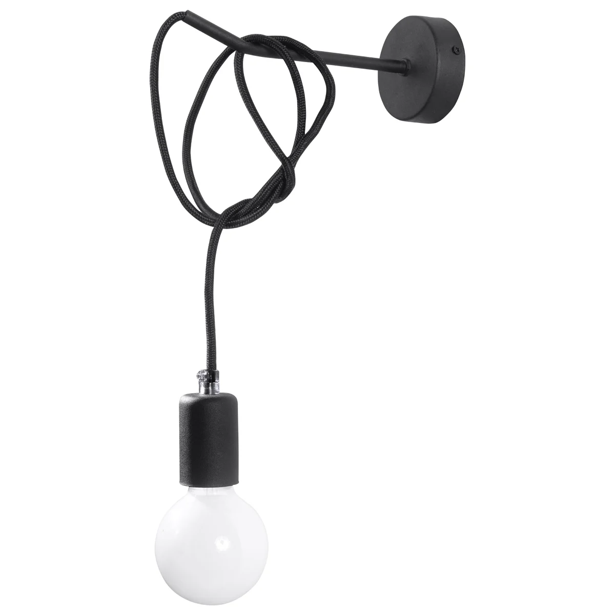Lámpara de pared Edison negra