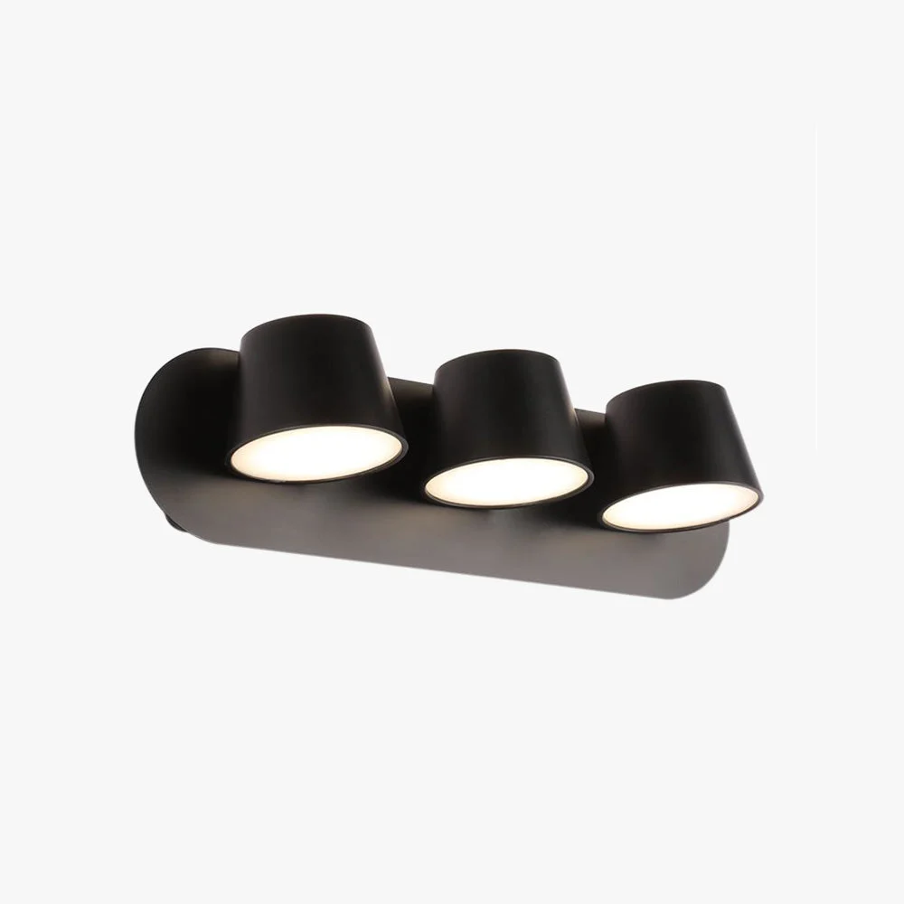 Arisha Moderno Cilíndrico Metal Aplique de Pared Para Espejo Negro