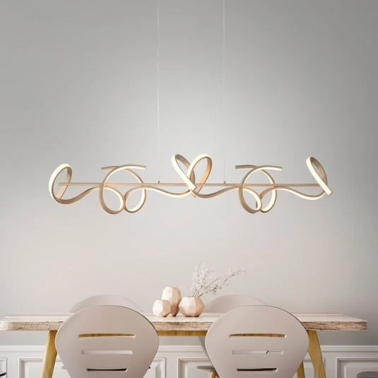 Lámpara colgante LED Rizos, latón, metal, 99 cm de largo, atenuable
