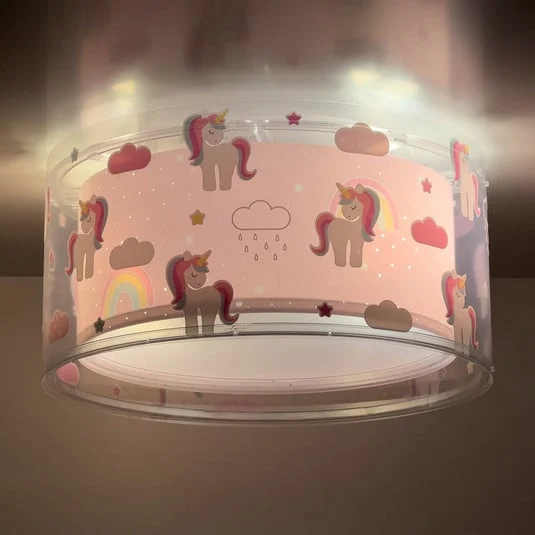 Plafón infantil Dalber UNICORNS, rosa, 1 luz