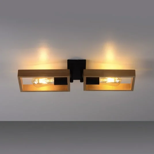 Frame plafón de madera, 2 luces