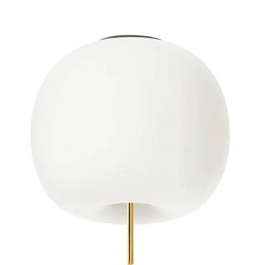 lámpara de techo Kushi XL de kdln, color latón/blanco, Ø 43 cm, cristal