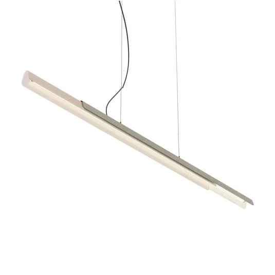lámpara colgante Dala lineal de kdln, blanco arena/hormigón, 2700 K, 150 cm