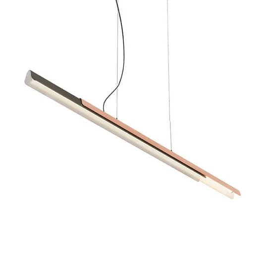 lámpara colgante kdln Dala lineal gris oscuro/cobre 3000 K 150 cm