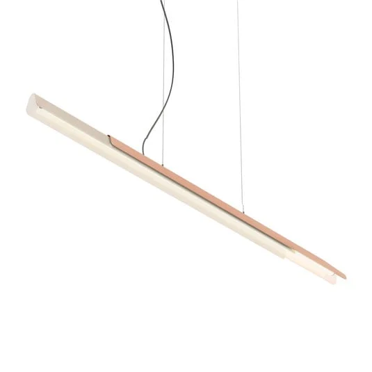 lámpara colgante Dala lineal de kdln, blanco arena/cobre 2700 K 150 cm
