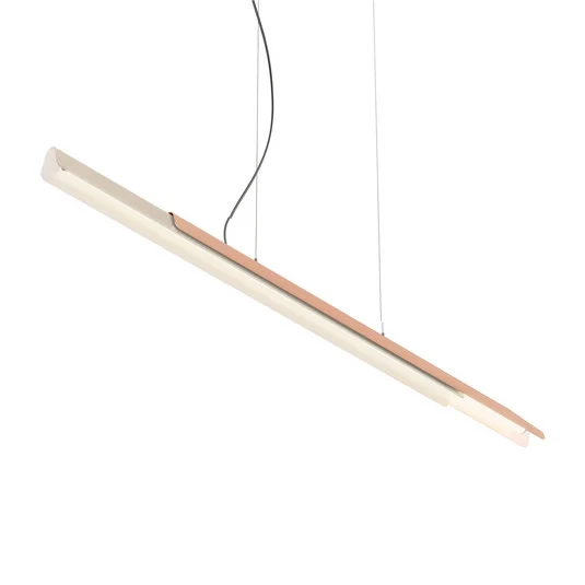 lámpara colgante Dala lineal de kdln, blanco arena/cobre 3000 K 150 cm