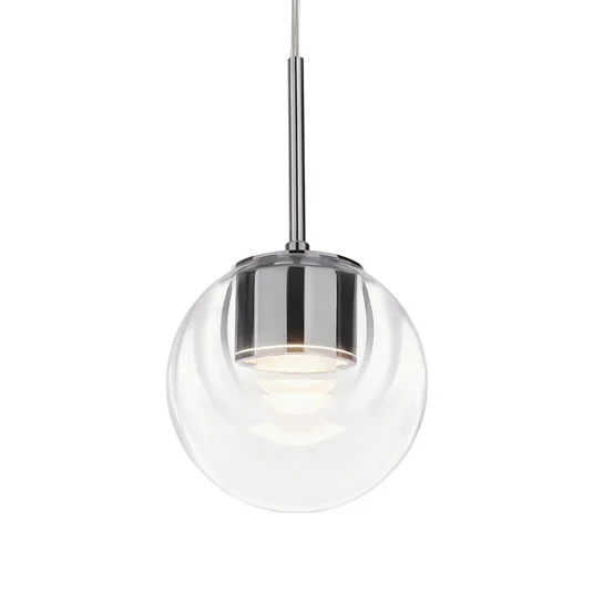 kdln Lámpara colgante LED Dew, color cromado, 1 luz, Ø 11 cm