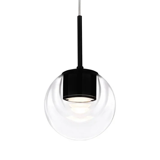kdln Lámpara colgante LED Dew, negro, 1 luz, Ø 11 cm