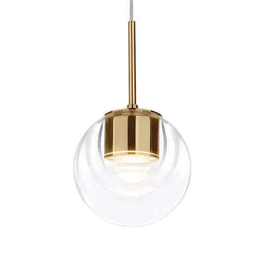 kdln Lámpara colgante LED Dew, color latón, 1 luz, Ø 11 cm