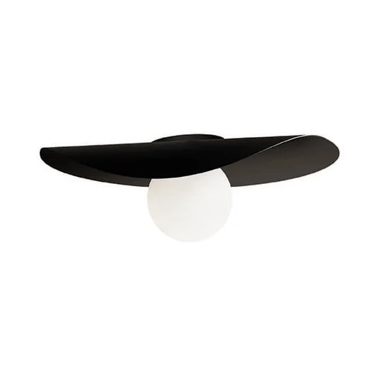 kdln Plafón Flow, negro, Ø 35 cm, metal/vidrio