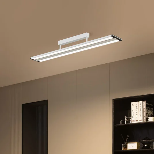 Prios Yuela lámpara LED de techo, DALI, 120 cm, blanco