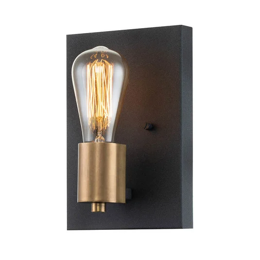 Aplique Silas, negro, 1 luz, 15x22,5 cm