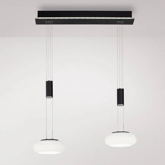 Paul Neuhaus Q-ETIENNE colgante LED 2 luces, negro