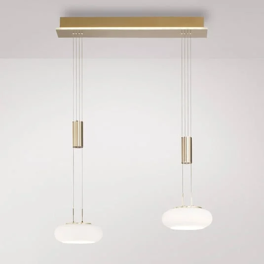 Paul Neuhaus Q-ETIENNE colgante LED 2 luces, latón