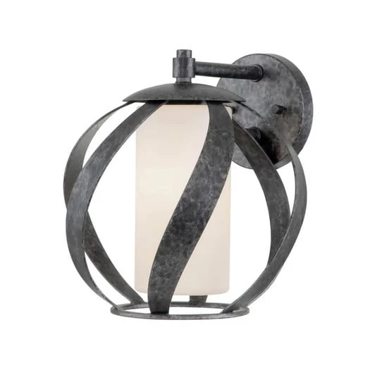 Aplique de pared Blacksmith, negro/blanco, con 1 luz, IP44