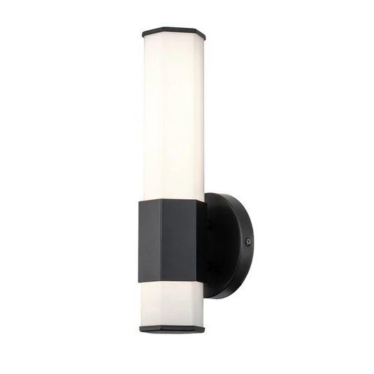 Aplique LED para baño Facet Single, 3000 K, negro