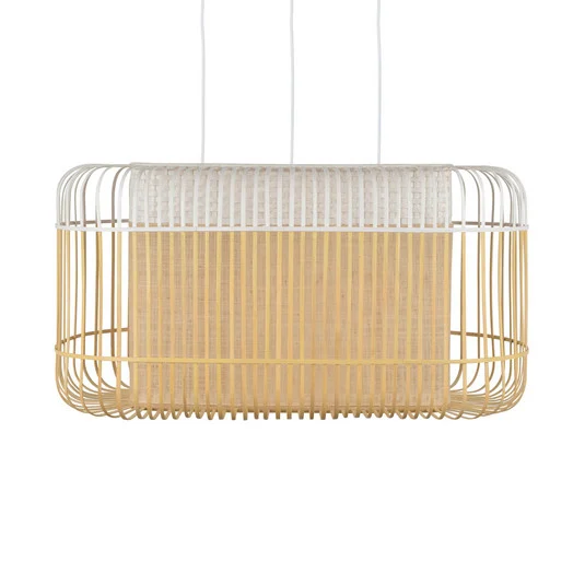 Colgante Forestier Bamboo oval XL blanco/natural
