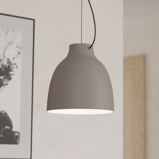 Lámpara colgante Camasca, 1 luz, Ø 28 cm, color topo