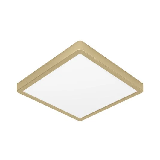 Panel LED de superficie Fueva 5 IP20 830 latón 28,5x28,5