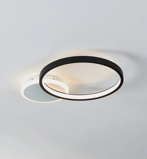Lámpara LED de techo Gafares, aluminio negro 41 cm control remoto CCT