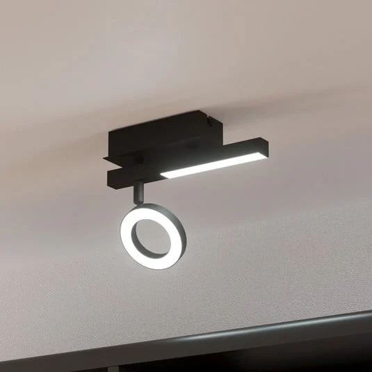 LED downlight Cardillio 2 negro con un Ring
