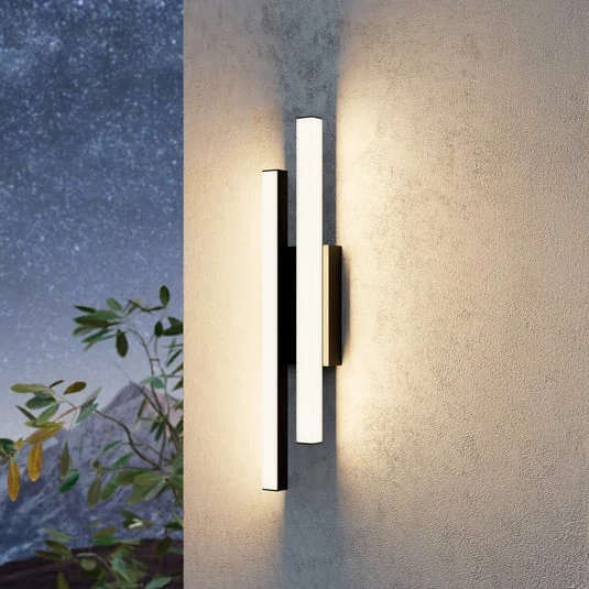 Aplique de exterior LED Serricella, negro