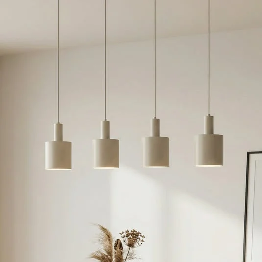 Lámpara colgante Lindby Ovelia, beige, 4 luces, metal, E27