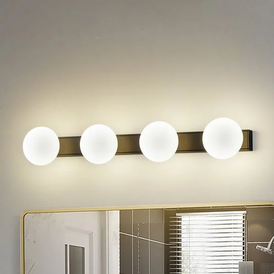 Lucande aplique de pared LED para baño Myrra, negro, cristal, 60 cm, IP44