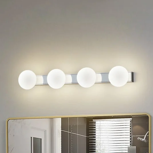 Lucande aplique LED para baño Myrra, cromo, cristal, 60 cm, IP44