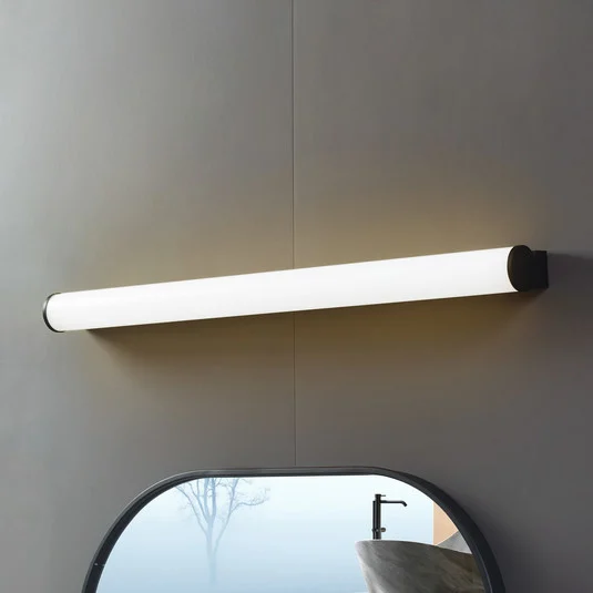 Lucande aplique LED para baño Vilmara, negro, metal, IP44