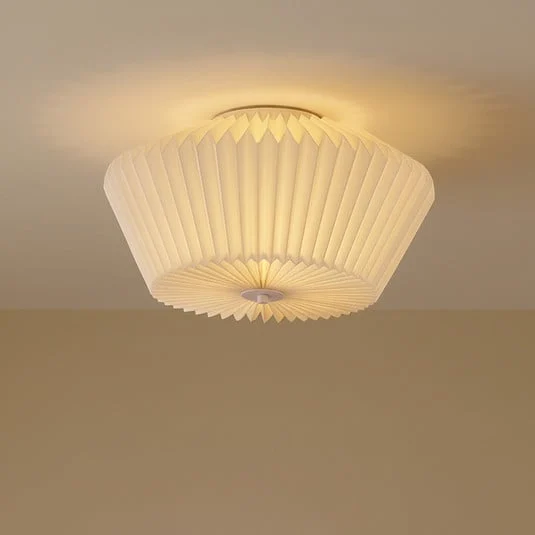 Plafón Lindby Magali, blanco, papel, Ø 45 cm, E27