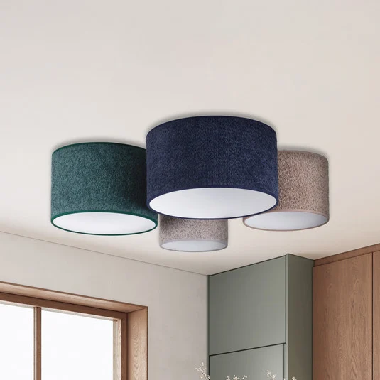 Plafón Boucle 4 luces azul/verde/cappuccino/gris