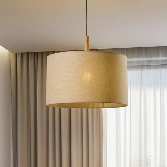 Lámpara colgante Deva Nature, 1 luz, pantalla textil