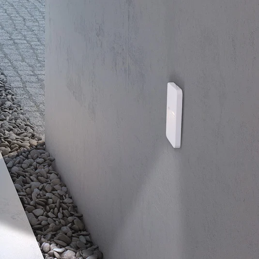 Aplique de exterior LED E187, plano, blanco