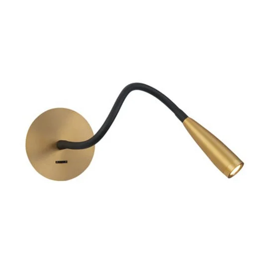 Lámpara de lectura LED H63 con brazo flexible, latón mate