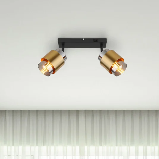 Downlight Milley, longitud 26 cm, color latón, 2 luces.