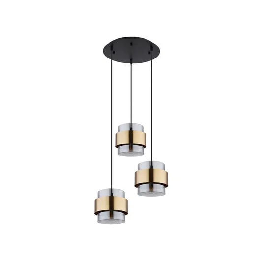 Lámpara colgante Milley, Ø 45 cm, color latón, 3 luces, metal