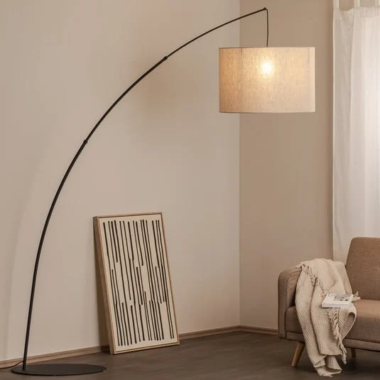 Lámpara de pie Moby Nature con pantalla textil