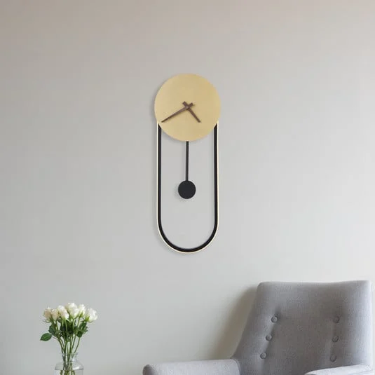 Aplique LED Sussy con reloj, negro/oro