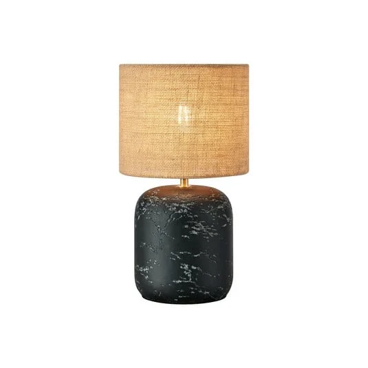 Lámpara de mesa Montagna, hormigón, yute, altura 32 cm