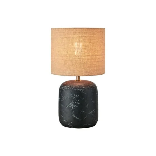 Lámpara de mesa Montagna, hormigón, yute, altura 45 cm