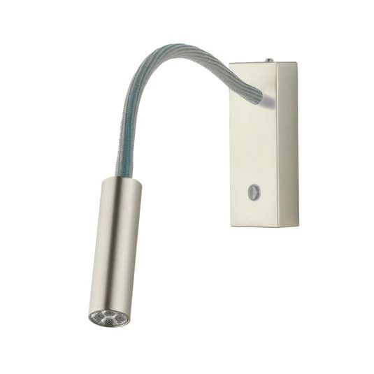 Rocco aplique de pared LED, níquel mate Flexarm gris