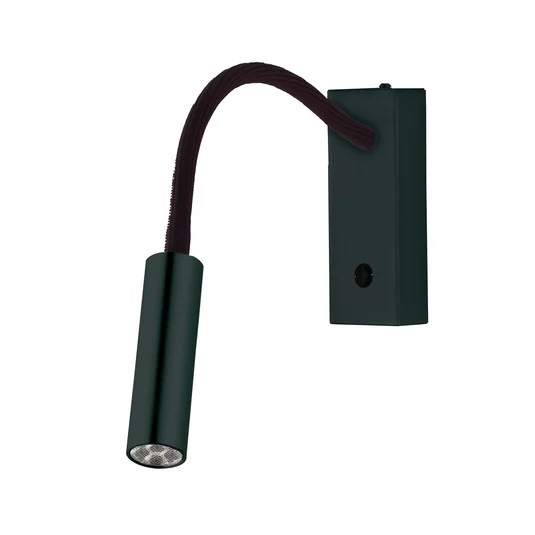Aplique de pared LED Rocco, negro mate Flexarm negro