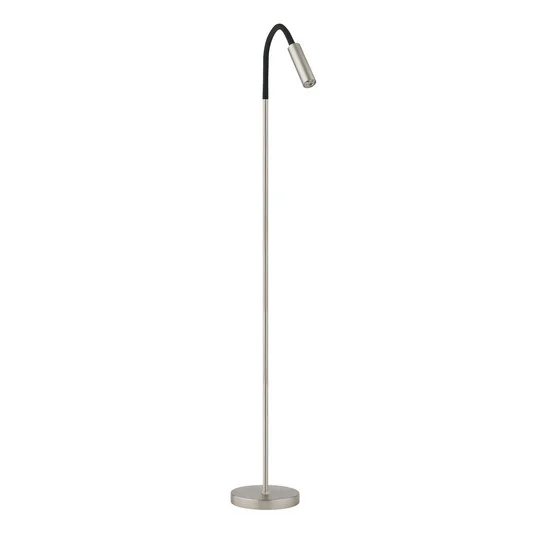 De pie LED Rocco, níquel mate brazo flexible negro