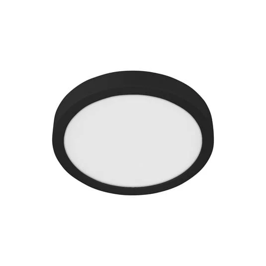 Plafón LED Fueva 5 IP44 4000K negro Ø28,5cm